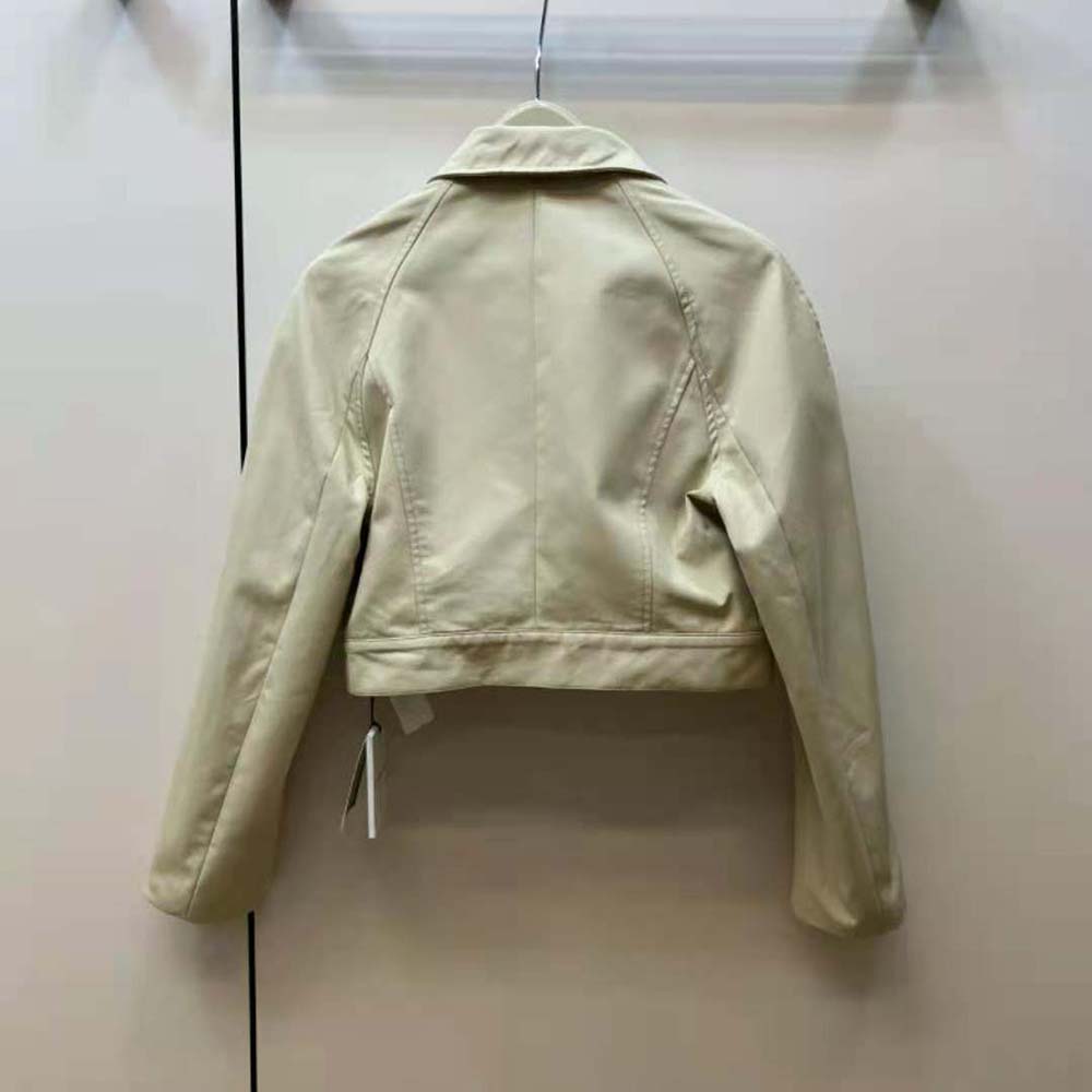 Side profile showing tailored fit of Givenchy Women Short Trench Coat