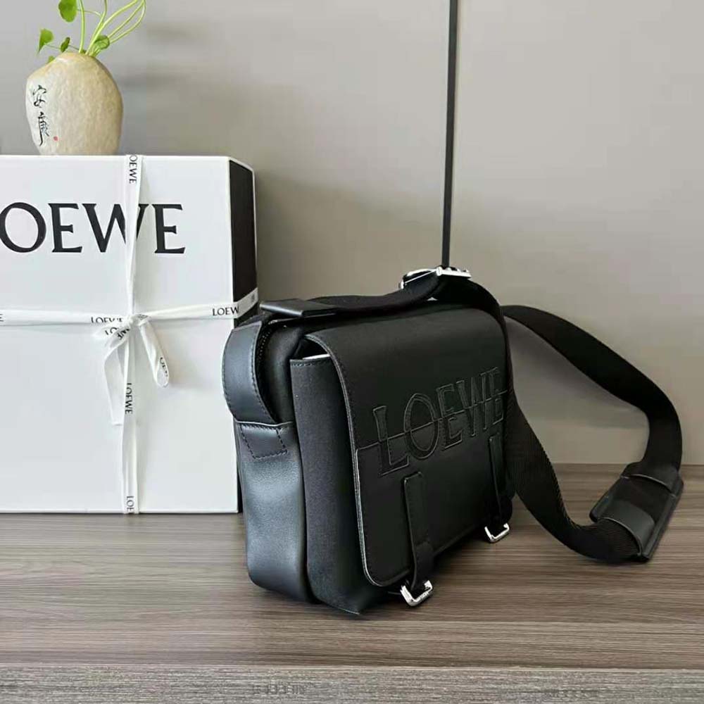Loewe Men Signature XS Military Messenger Bag in Canvas and Classic Calfskin - image 5