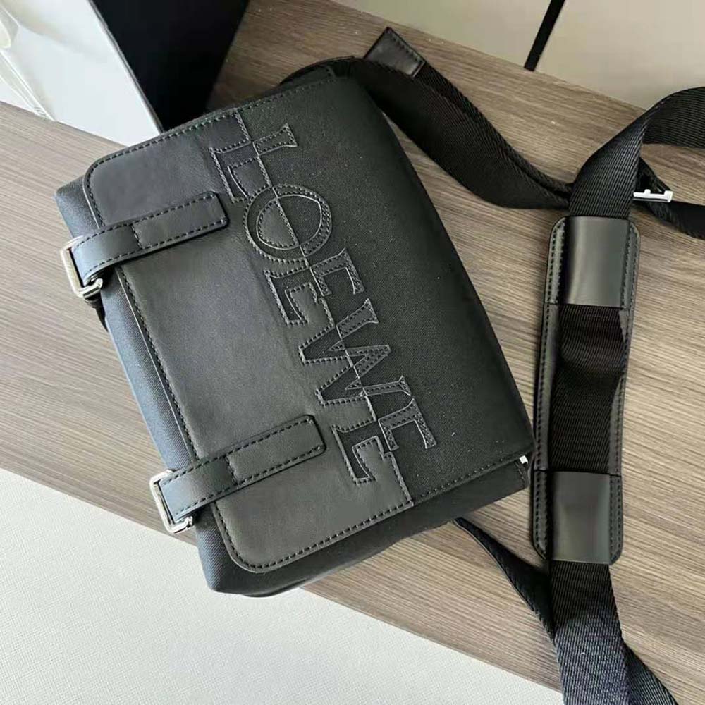 Loewe Men Signature XS Military Messenger Bag in Canvas and Classic Calfskin - image 4