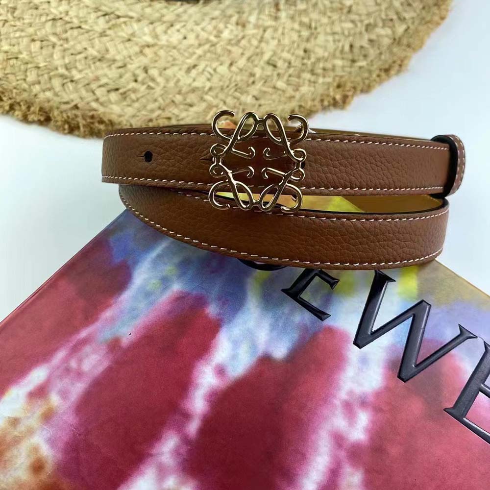 Side angle showing slim silhouette of Loewe Women Anagram Belt