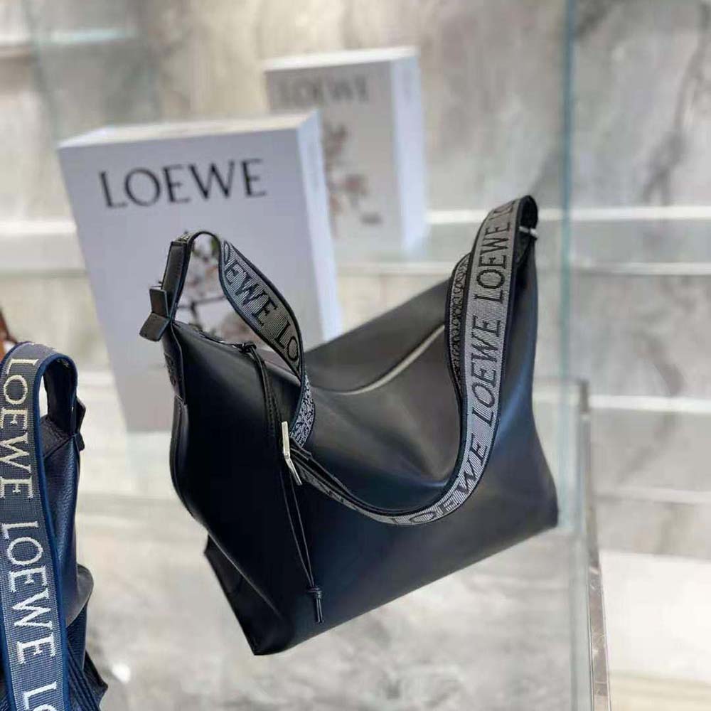 Close-up detail of jacquard fabric on Loewe Women Cubi Crossbody Bag