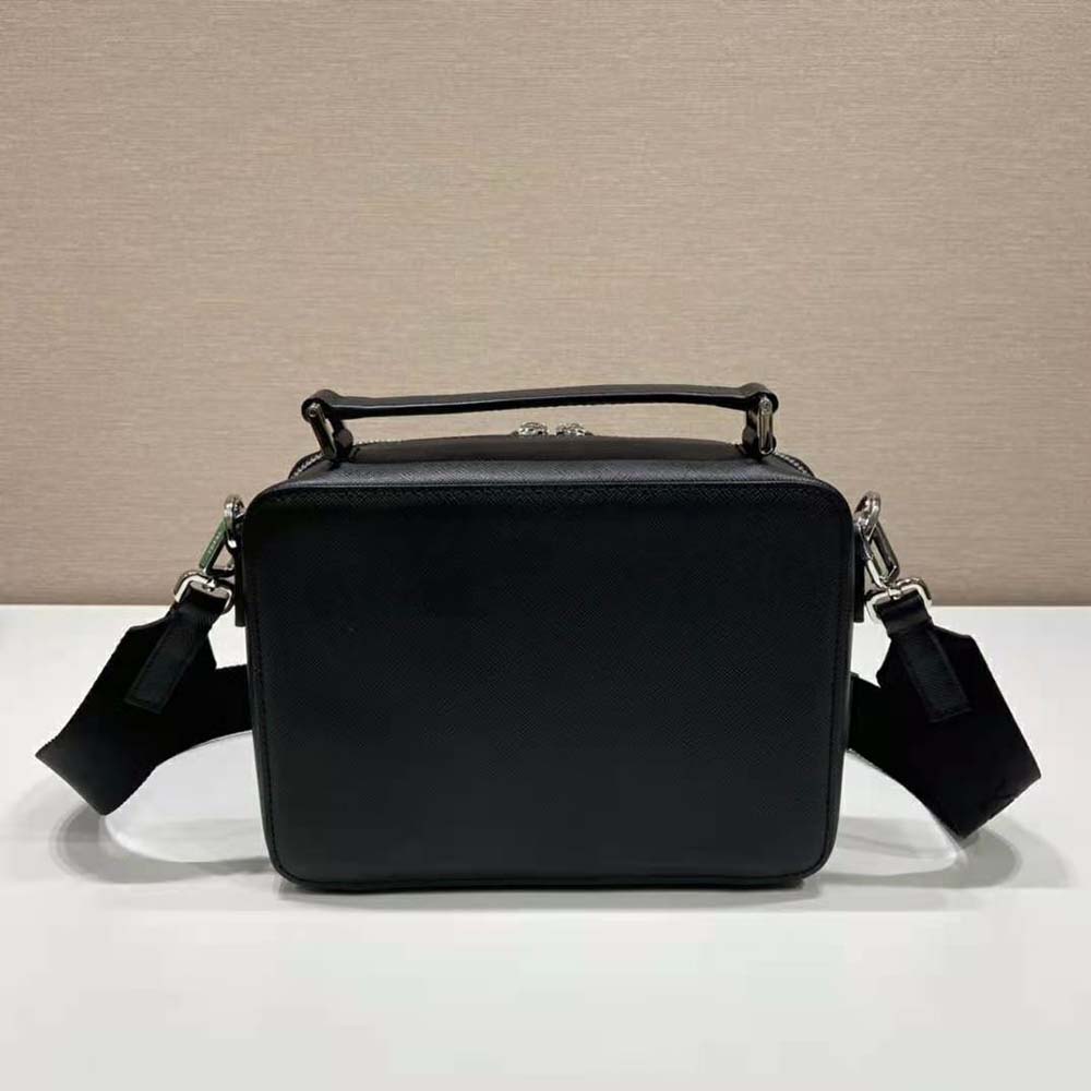 Prada Men Brique Saffiano Leather Bag-Black - image 4