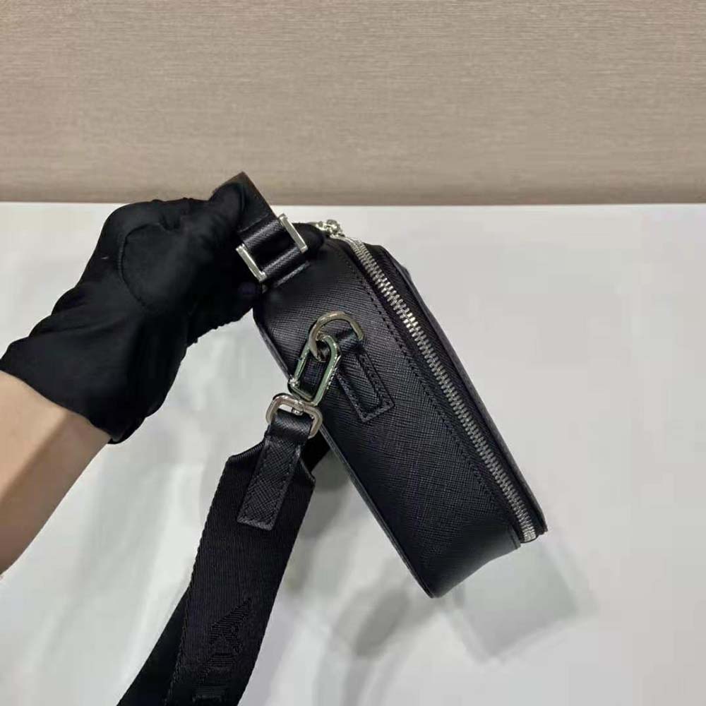 Prada Men Brique Saffiano Leather Bag-Black - image 6