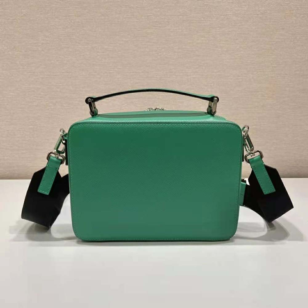 Prada Men Brique Saffiano Leather Bag-Green - image 4