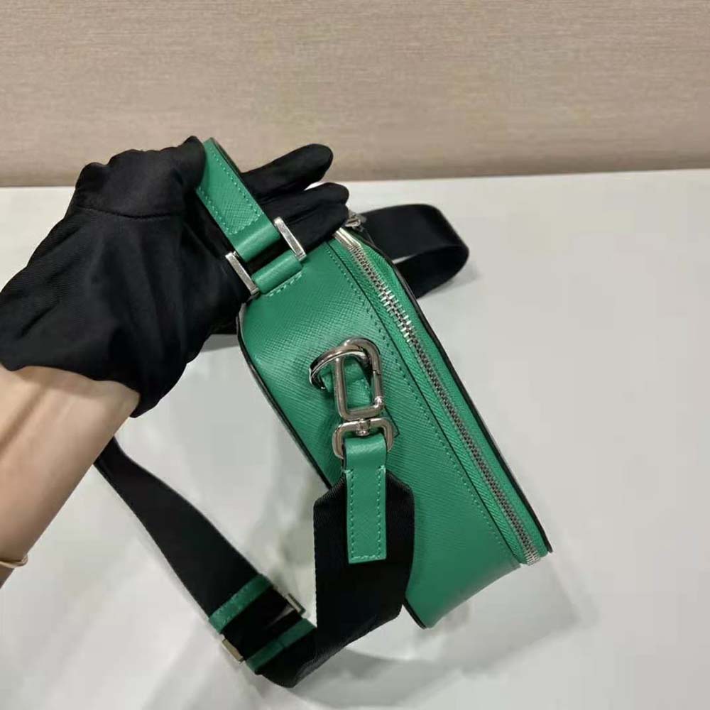 Prada Men Brique Saffiano Leather Bag-Green - image 7