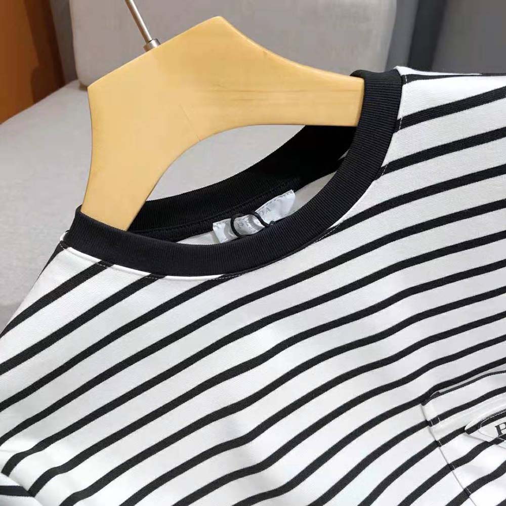 Prada Women Cotton T-shirt with Overprinted Logo - image 4
