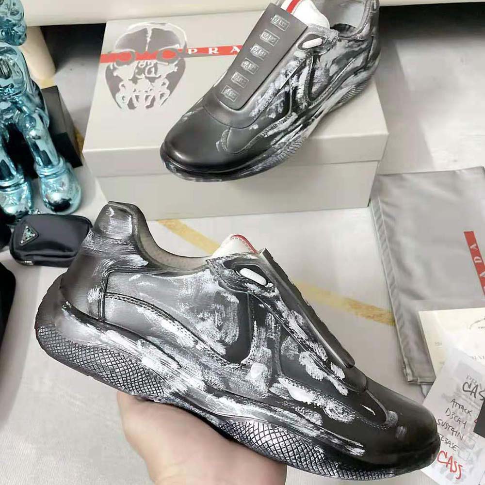 Prada Unisex Cass x Prada Americas Cup D3cay Sneakers-Black - image 5