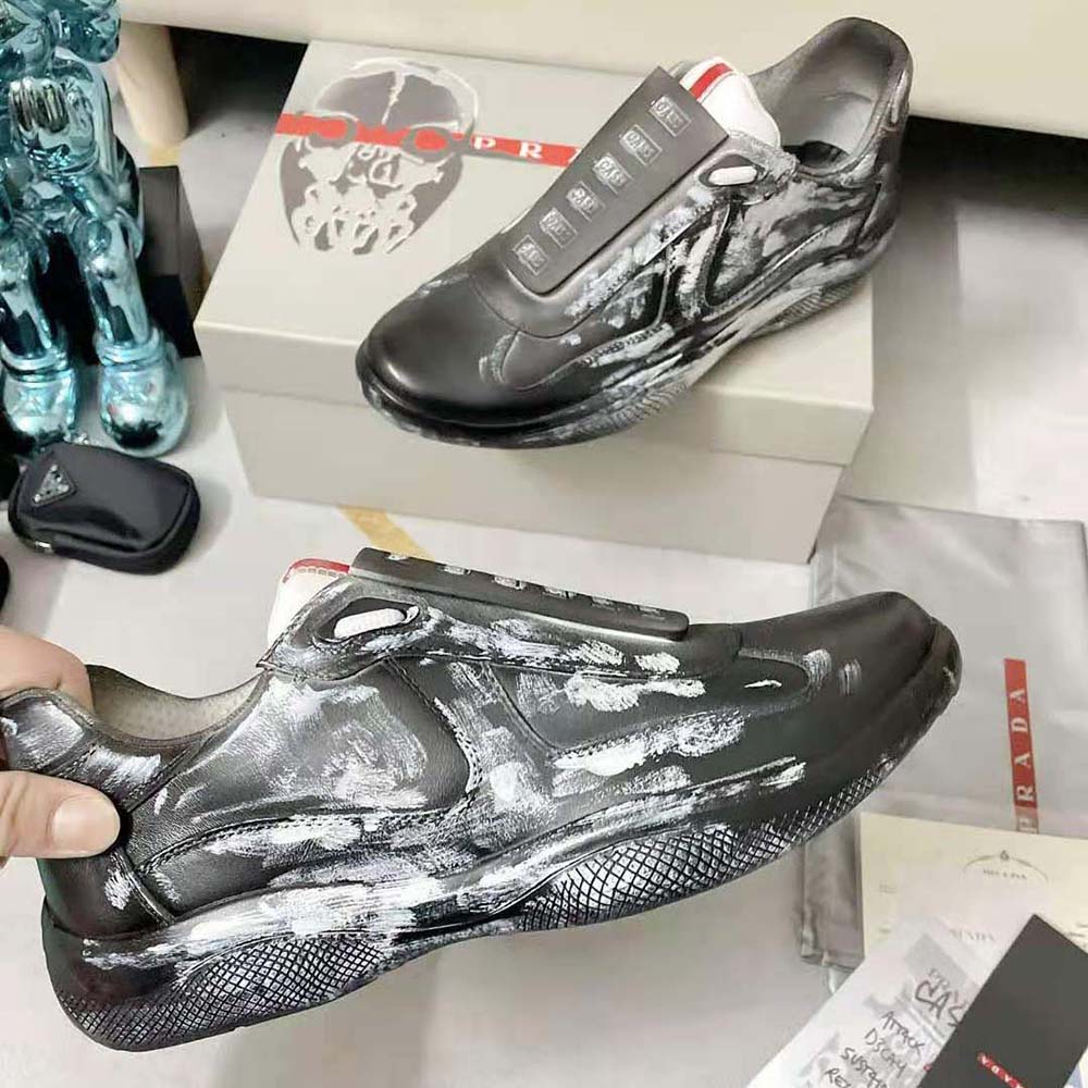 Prada Unisex Cass x Prada Americas Cup D3cay Sneakers-Black - image 8