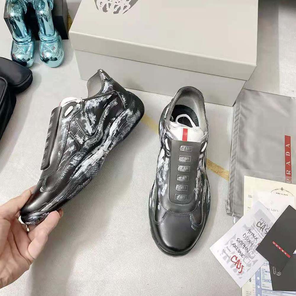 Prada Unisex Cass x Prada Americas Cup D3cay Sneakers-Black - image 4