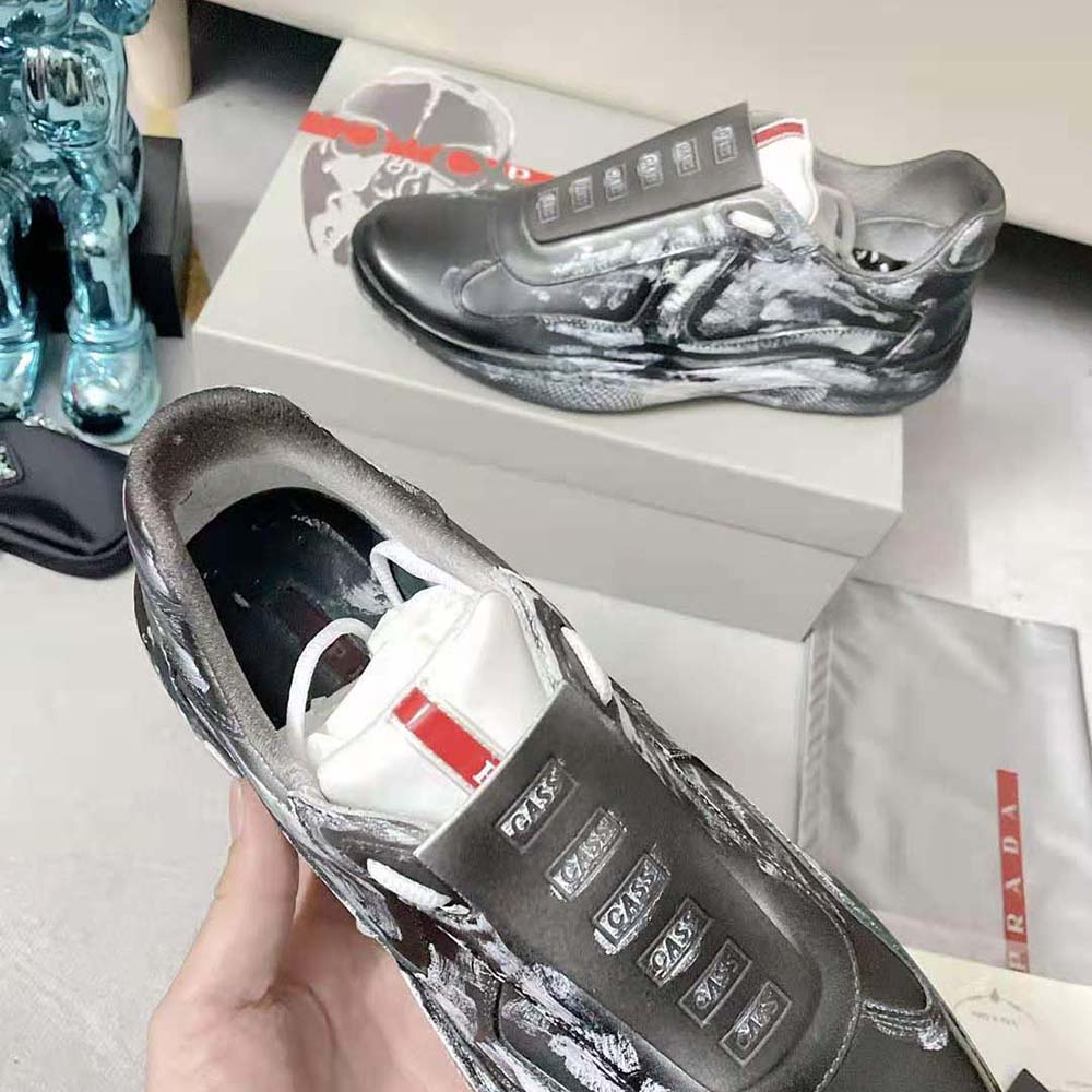 Prada Unisex Cass x Prada Americas Cup D3cay Sneakers-Black - image 6