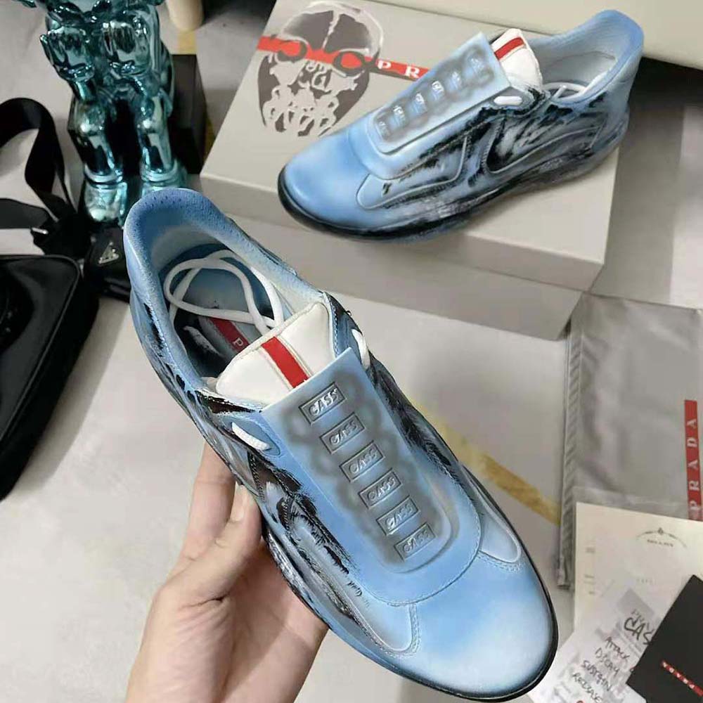 Prada Unisex Cass x Prada Americas Cup D3cay Sneakers-Blue - image 5