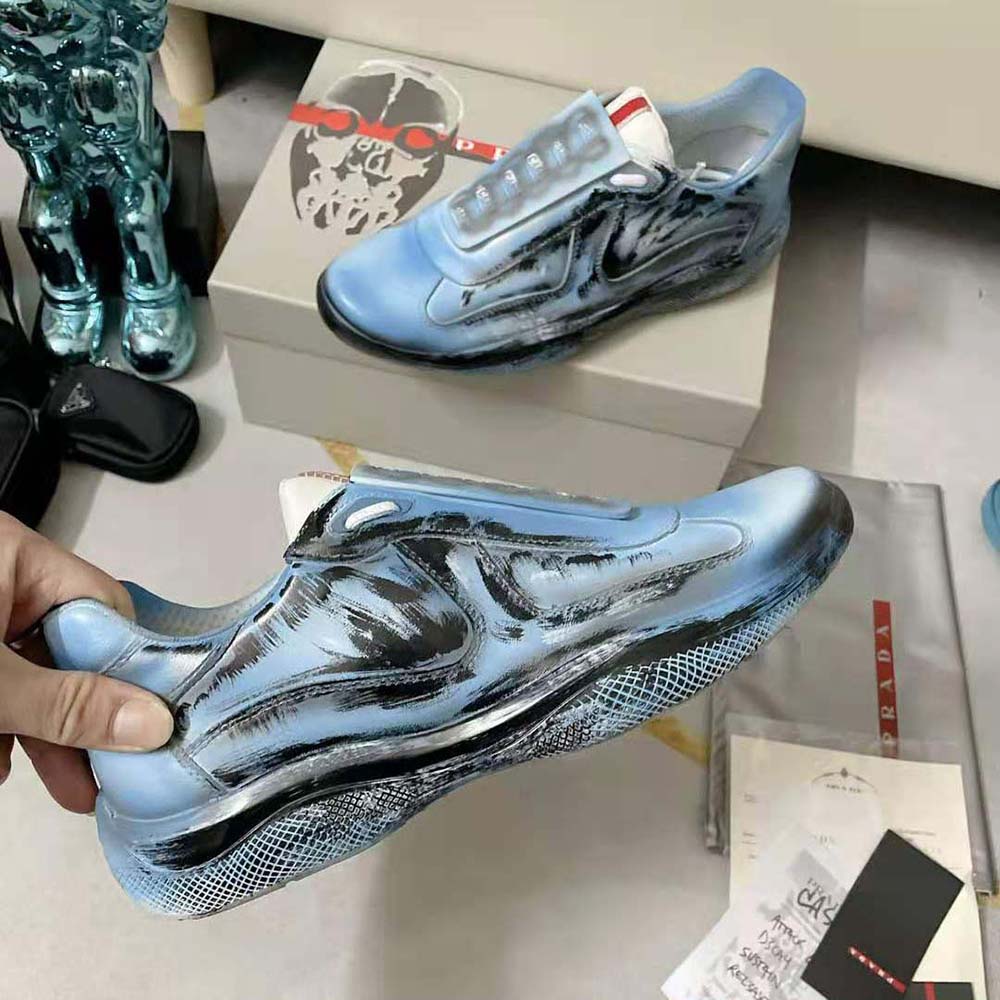 Prada Unisex Cass x Prada Americas Cup D3cay Sneakers-Blue - image 7