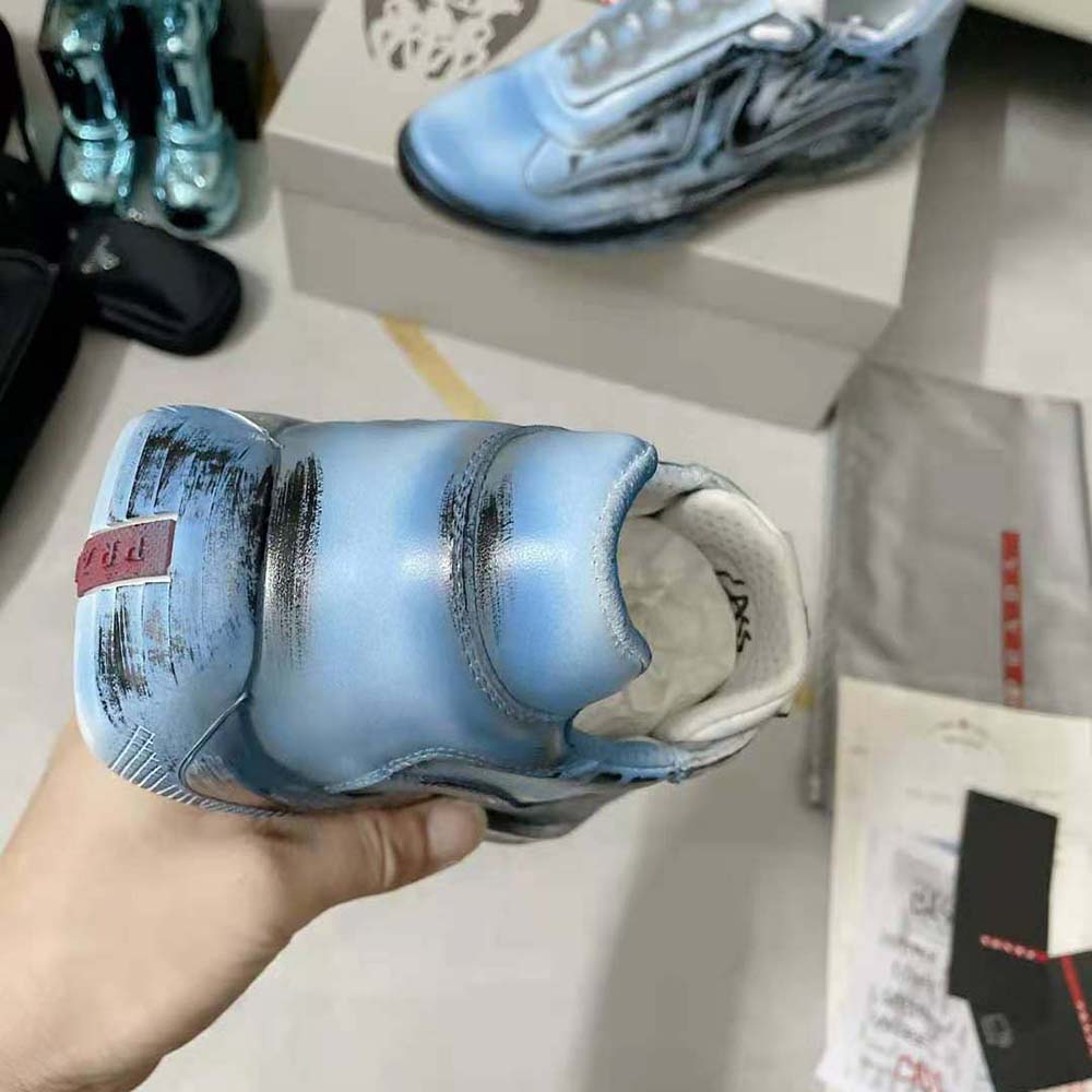Prada Unisex Cass x Prada Americas Cup D3cay Sneakers-Blue - image 9