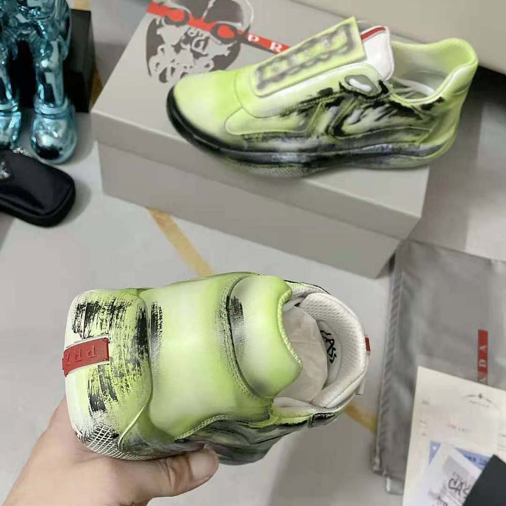 Prada Unisex Cass x Prada Americas Cup D3cay Sneakers-Green - image 9