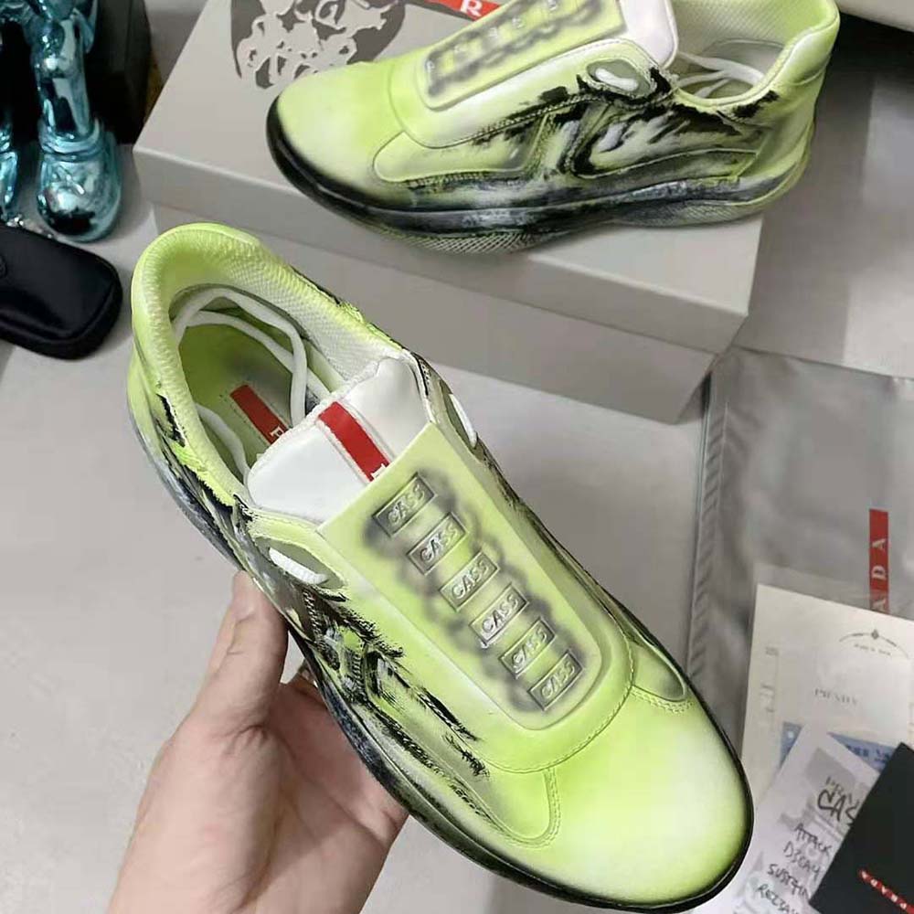 Prada Unisex Cass x Prada Americas Cup D3cay Sneakers-Green - image 5
