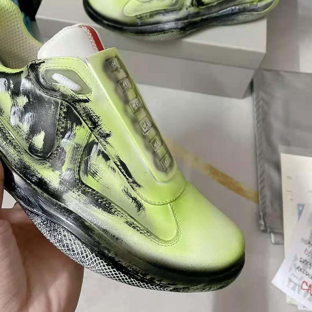 Prada Unisex Cass x Prada Americas Cup D3cay Sneakers-Green - image 7