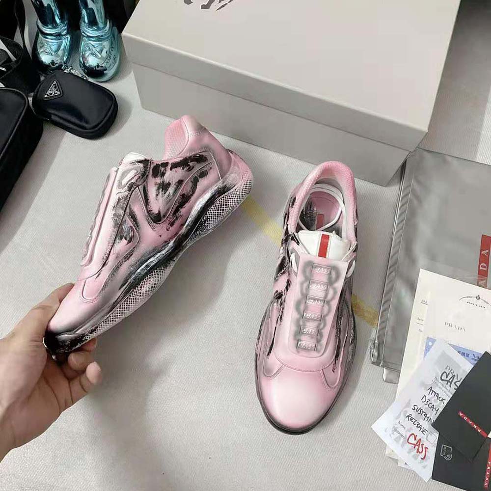 Prada Unisex Cass x Prada Americas Cup D3cay Sneakers-Pink - image 4