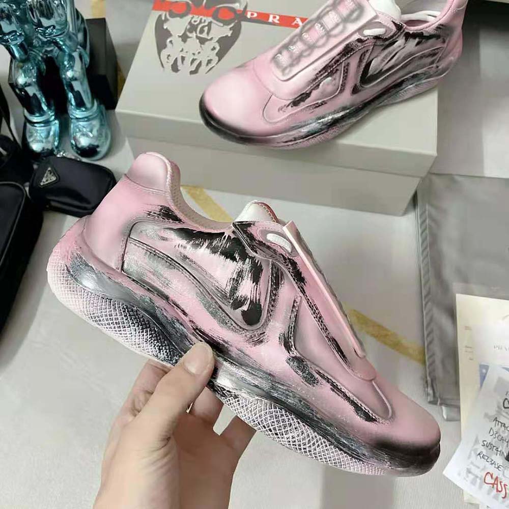 Prada Unisex Cass x Prada Americas Cup D3cay Sneakers-Pink - image 6