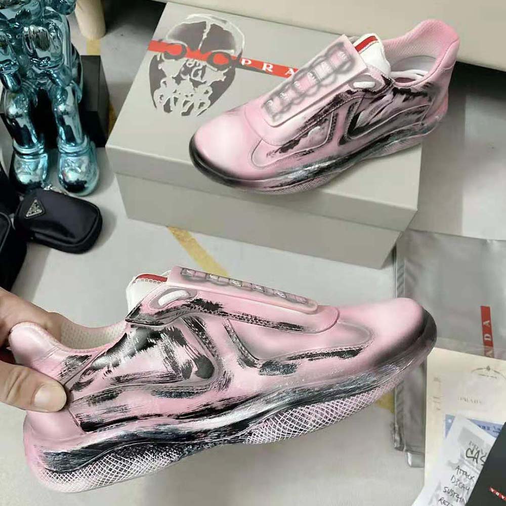Prada Unisex Cass x Prada Americas Cup D3cay Sneakers-Pink - image 5