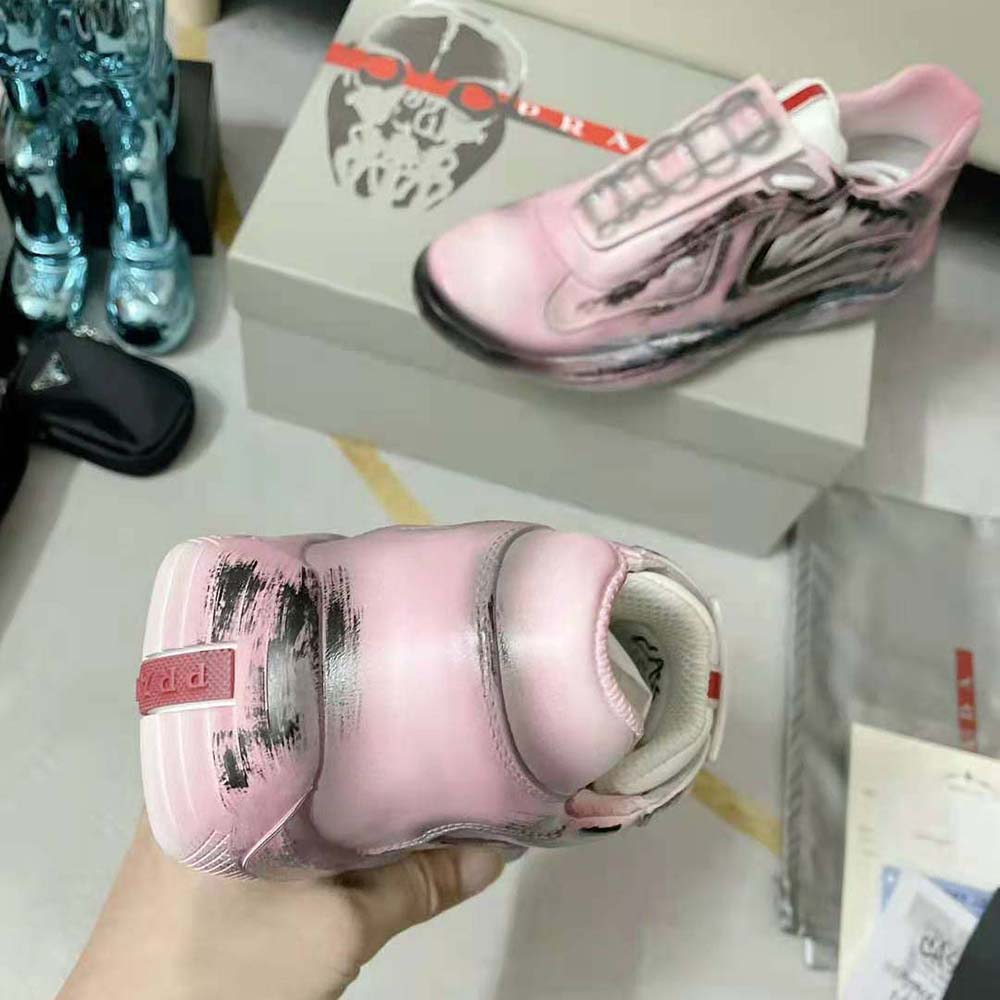 Prada Unisex Cass x Prada Americas Cup D3cay Sneakers-Pink - image 8