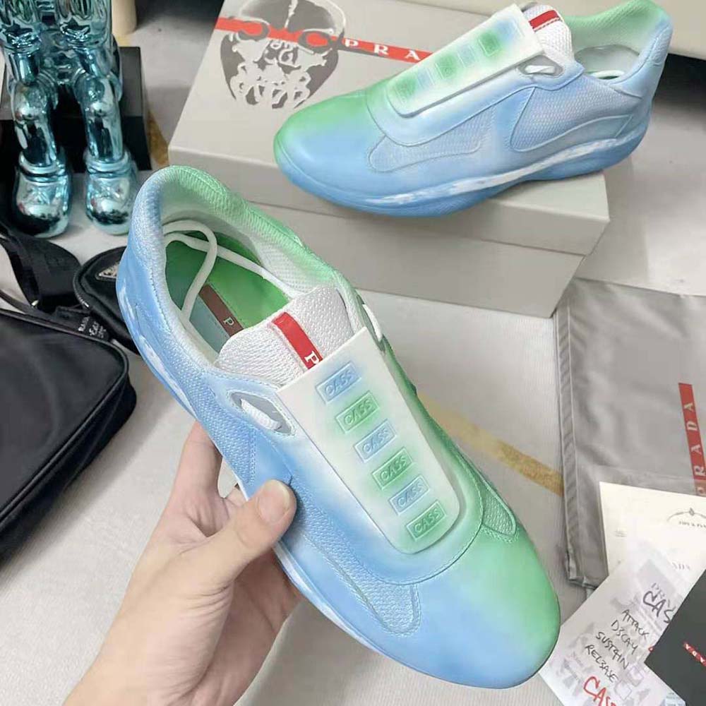 Prada Unisex Cass x Prada Americas Cup Rel3ase Sneakers-Blue - image 7