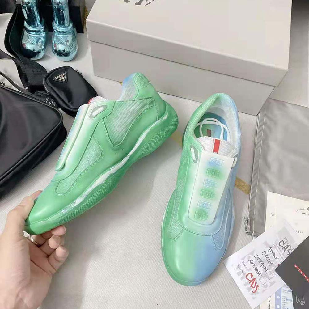 Prada Unisex Cass x Prada Americas Cup Rel3ase Sneakers-Blue - image 4