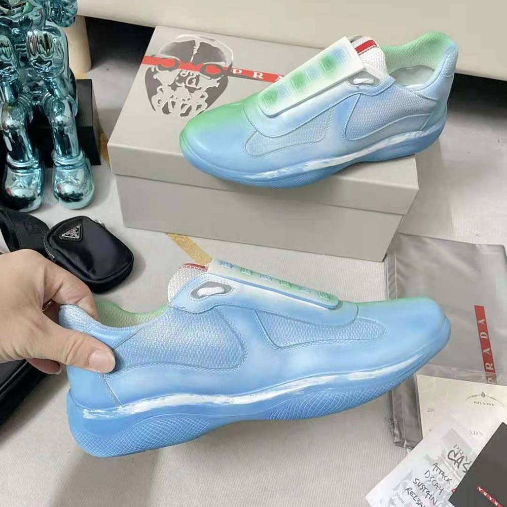 Prada Unisex Cass x Prada Americas Cup Rel3ase Sneakers-Blue - image 5