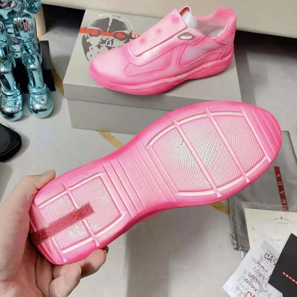 Prada Unisex Cass x Prada Americas Cup Rel3ase Sneakers-Pink - image 10