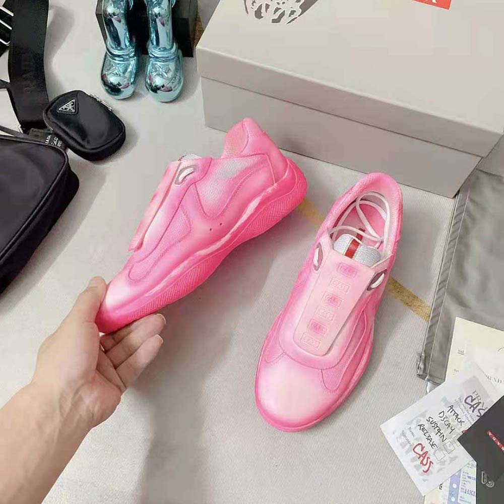 Prada Unisex Cass x Prada Americas Cup Rel3ase Sneakers-Pink - image 4