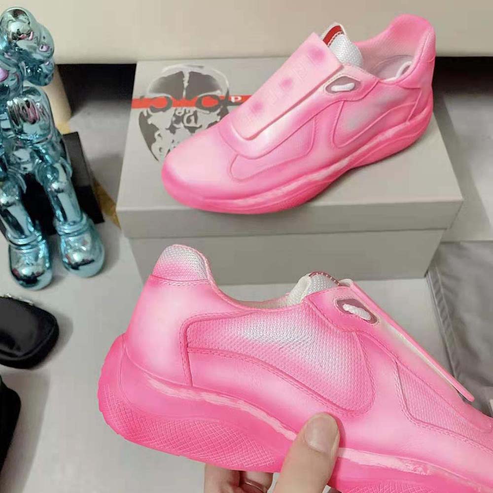 Prada Unisex Cass x Prada Americas Cup Rel3ase Sneakers-Pink - image 9