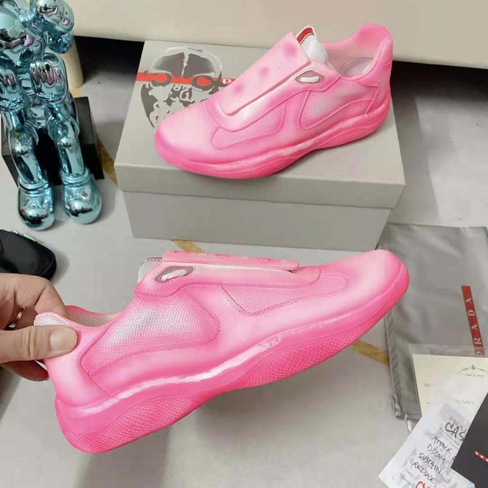 Prada Unisex Cass x Prada Americas Cup Rel3ase Sneakers-Pink - image 8