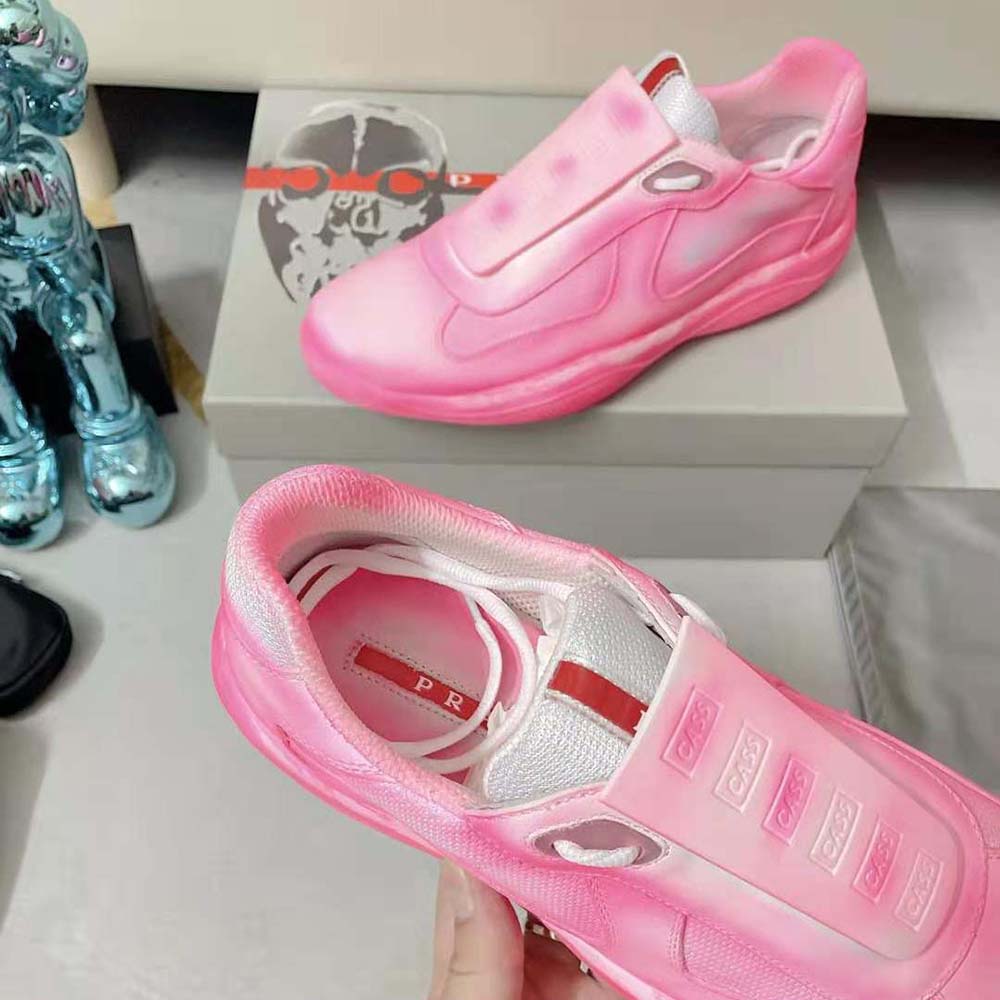 Prada Unisex Cass x Prada Americas Cup Rel3ase Sneakers-Pink - image 7