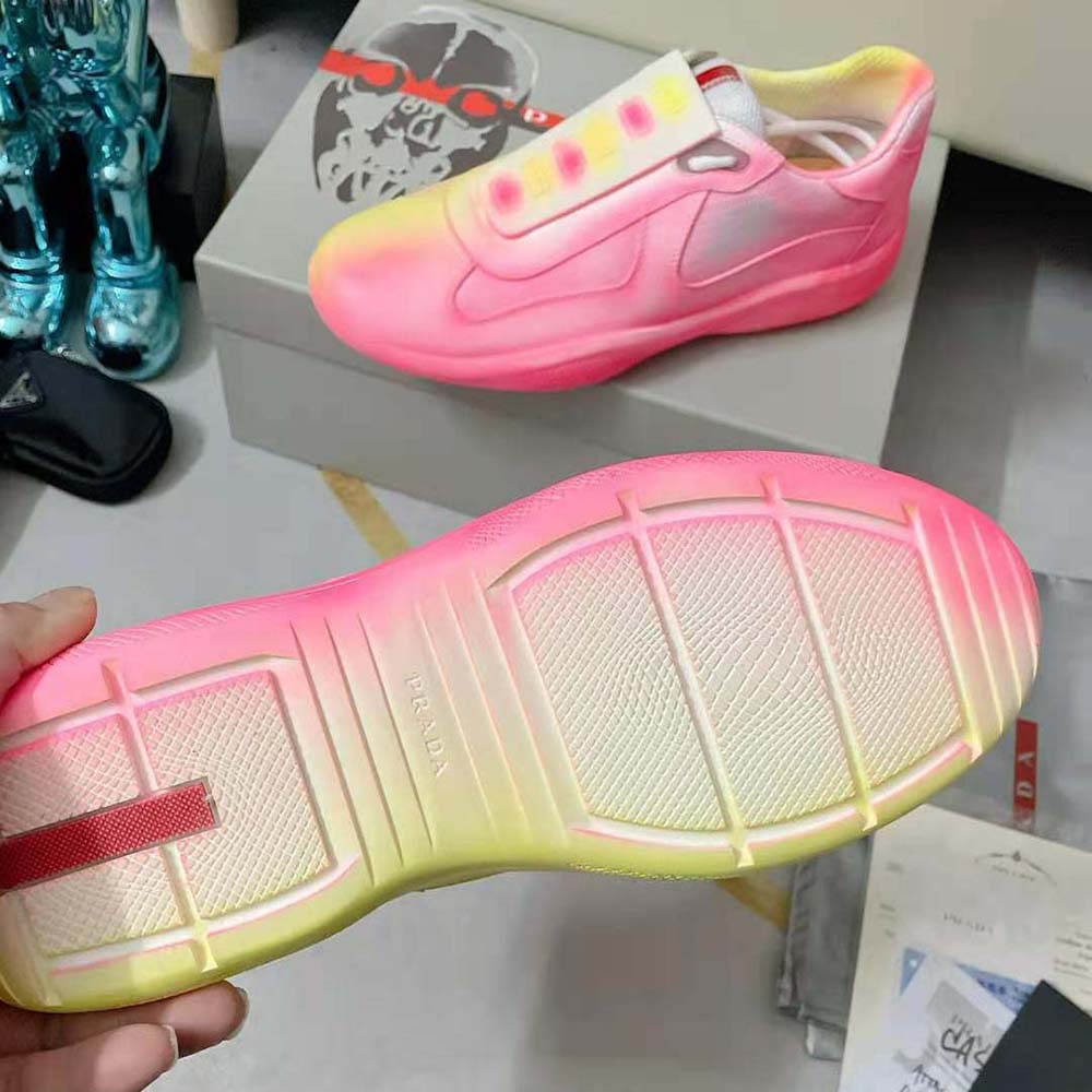 Prada Unisex Cass x Prada Americas Cup Rel3ase Sneakers-Yellow - image 10