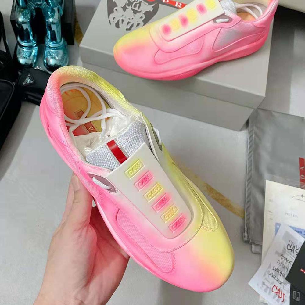 Prada Unisex Cass x Prada Americas Cup Rel3ase Sneakers-Yellow - image 8