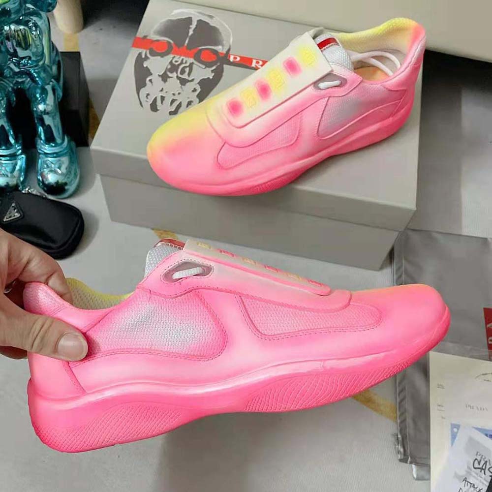 Prada Unisex Cass x Prada Americas Cup Rel3ase Sneakers-Yellow - image 5