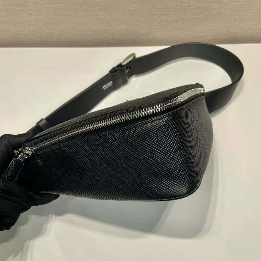 Prada Unisex Saffiano Leather Belt Bag-Black - image 5