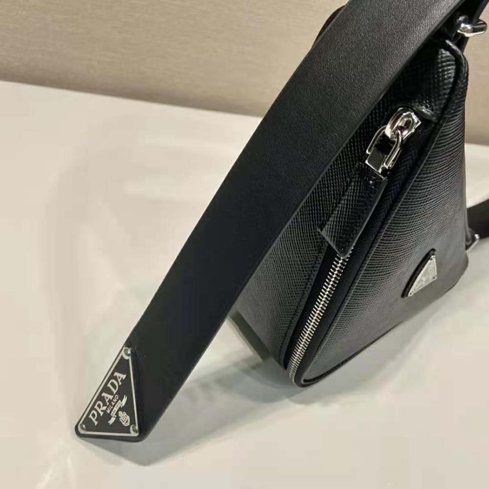 Prada Unisex Saffiano Leather Belt Bag-Black - image 8