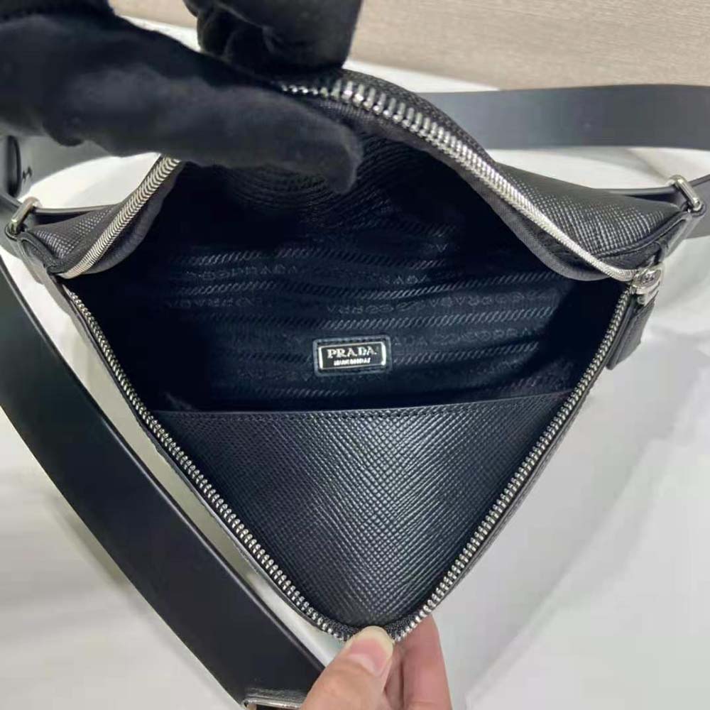 Prada Unisex Saffiano Leather Belt Bag-Black - image 7
