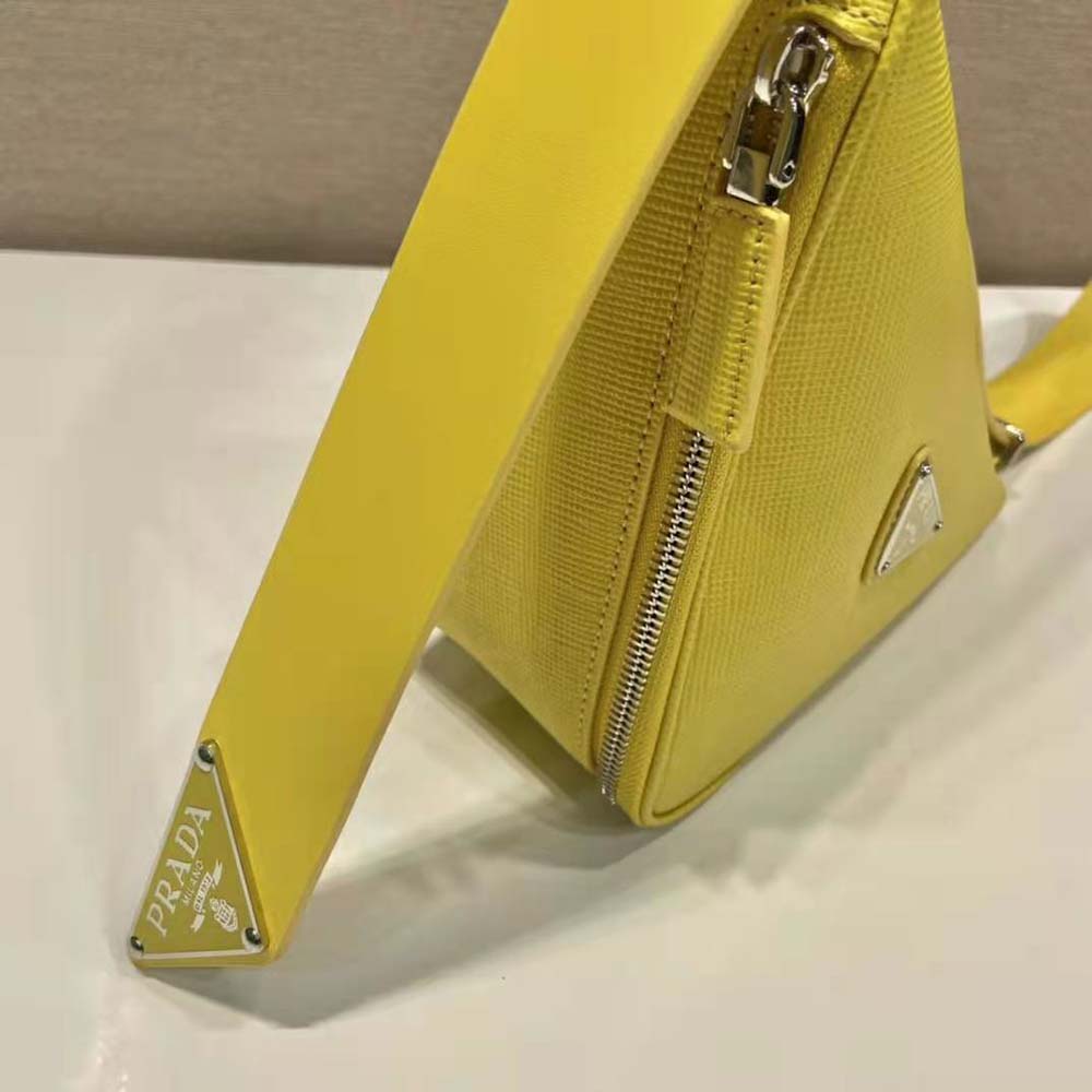 Prada Unisex Saffiano Leather Belt Bag-Yellow - image 8