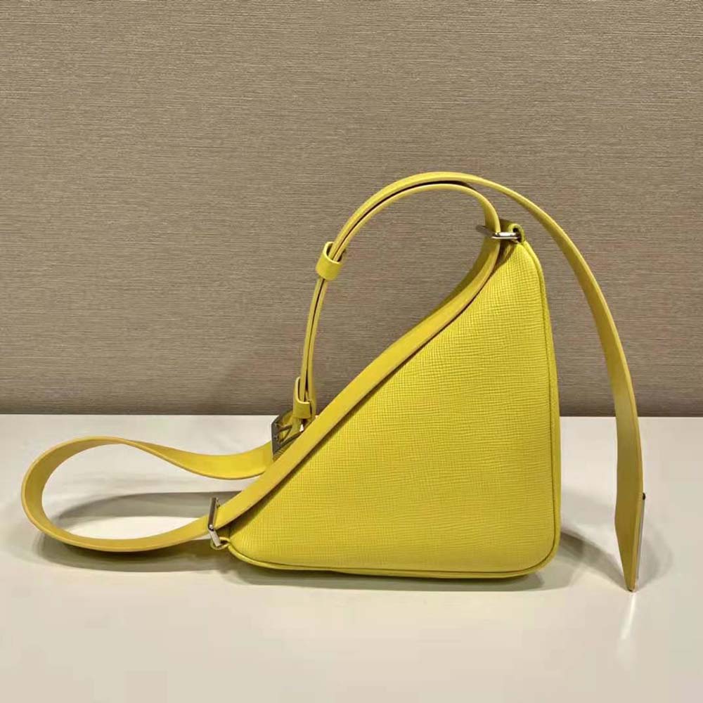 Prada Unisex Saffiano Leather Belt Bag-Yellow - image 4