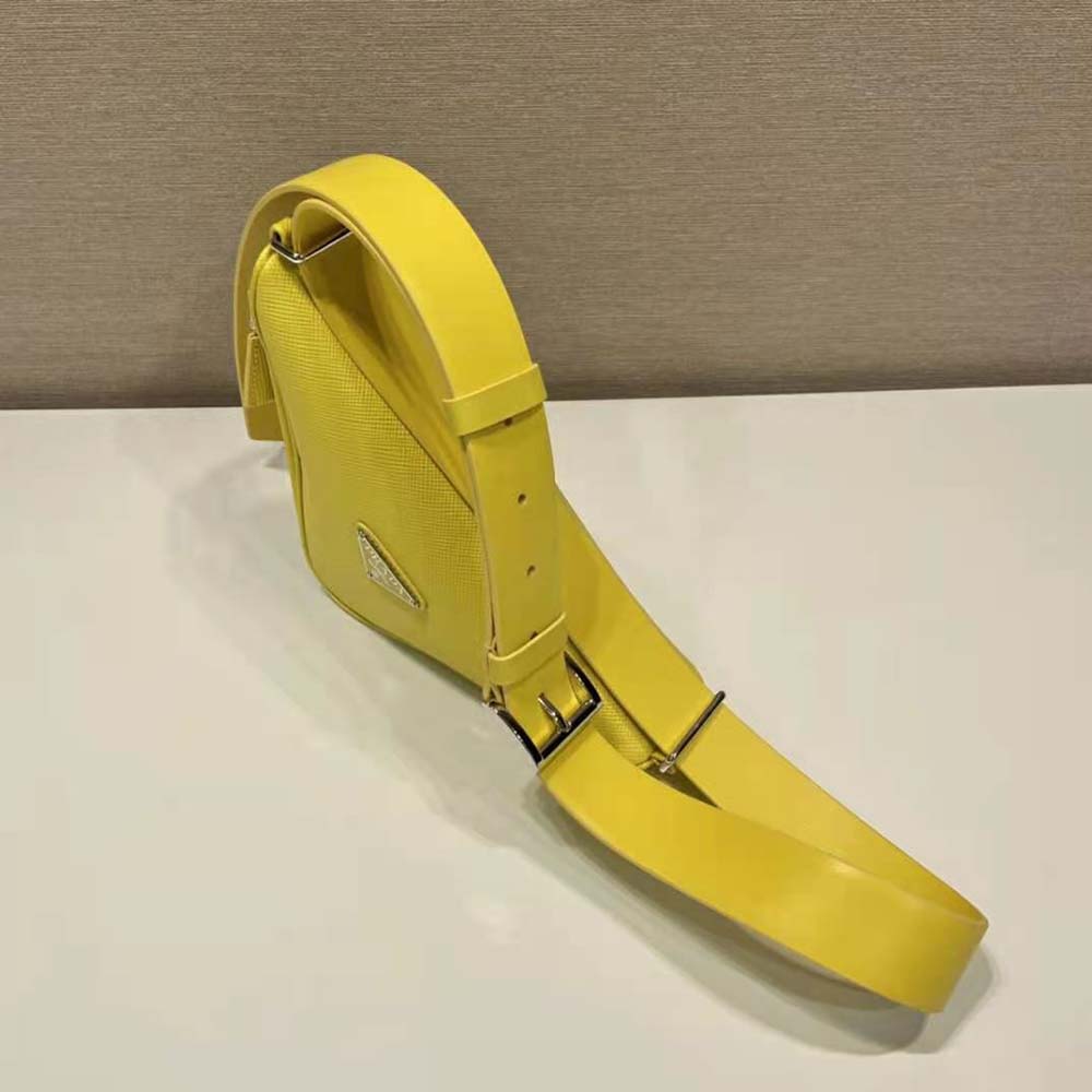 Prada Unisex Saffiano Leather Belt Bag-Yellow - image 5