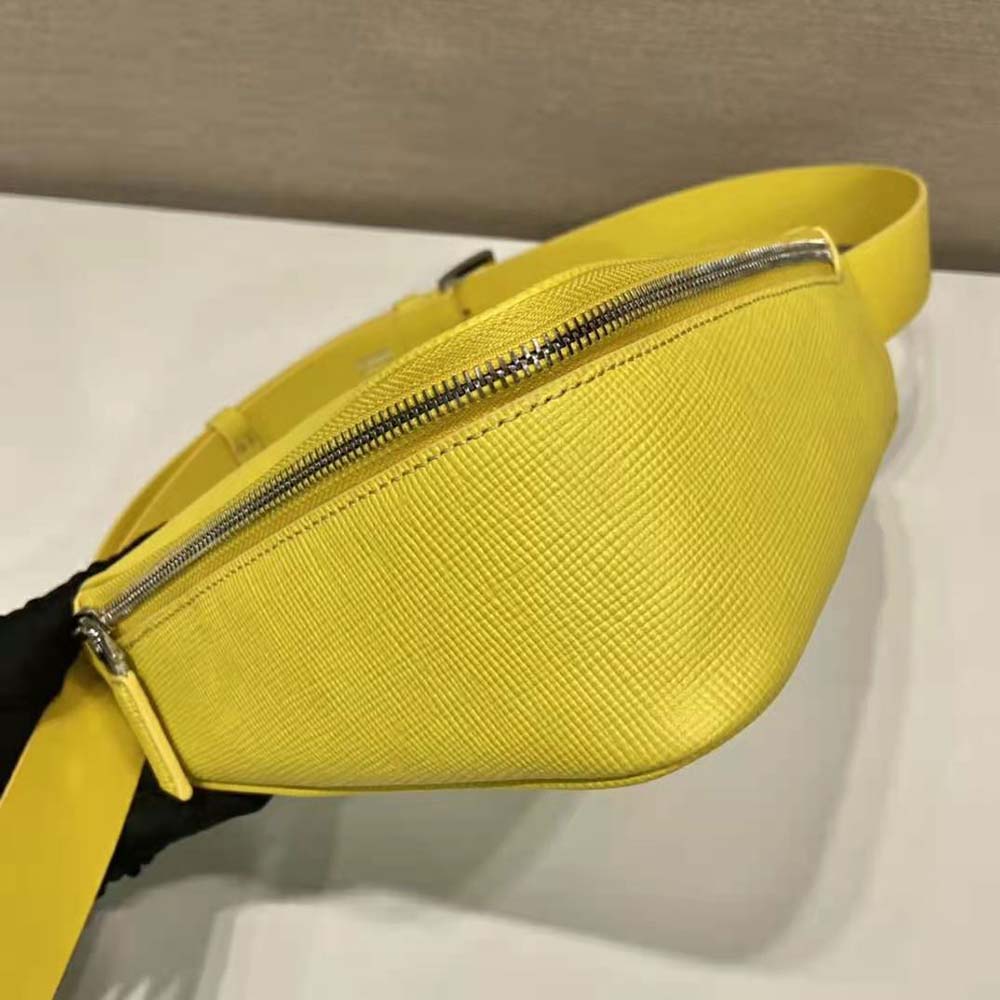Prada Unisex Saffiano Leather Belt Bag-Yellow - image 7