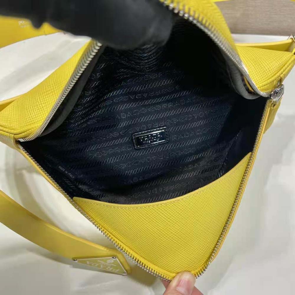 Prada Unisex Saffiano Leather Belt Bag-Yellow - image 9