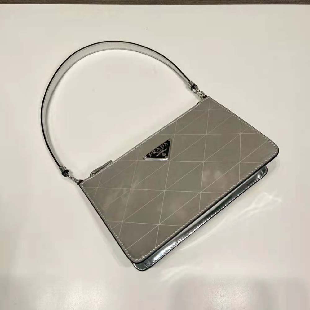 Prada Women Metallic Leather Mini-Bag-Silver - image 6