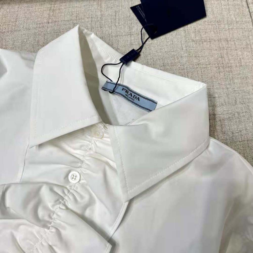 Prada Women Poplin Shirt with Triangle Logo with Sartorial Label - image 7