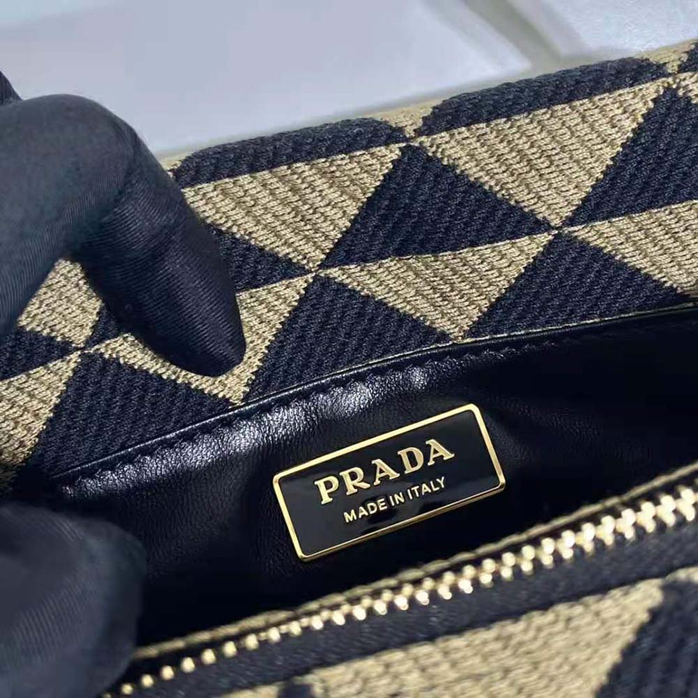 Prada Women Small Embroidered Fabric Bag-Brown - image 9