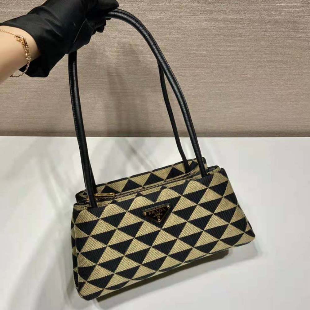 Prada Women Small Embroidered Fabric Bag-Brown - image 4