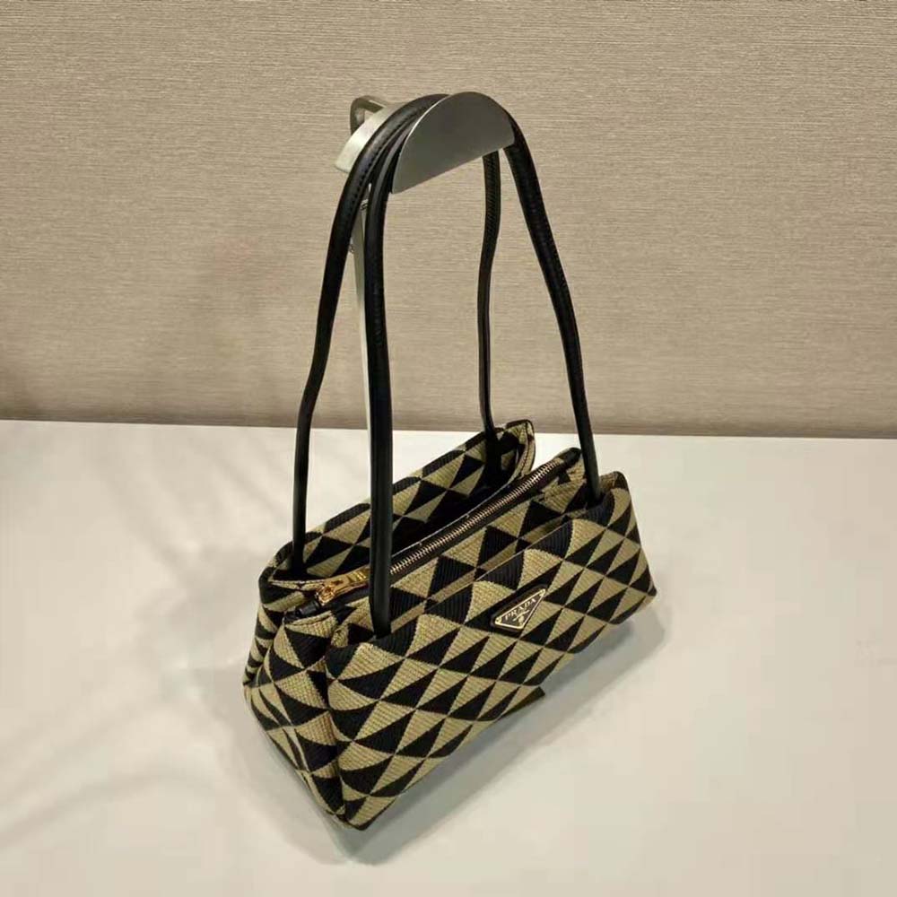 Prada Women Small Embroidered Fabric Bag-Brown - image 5