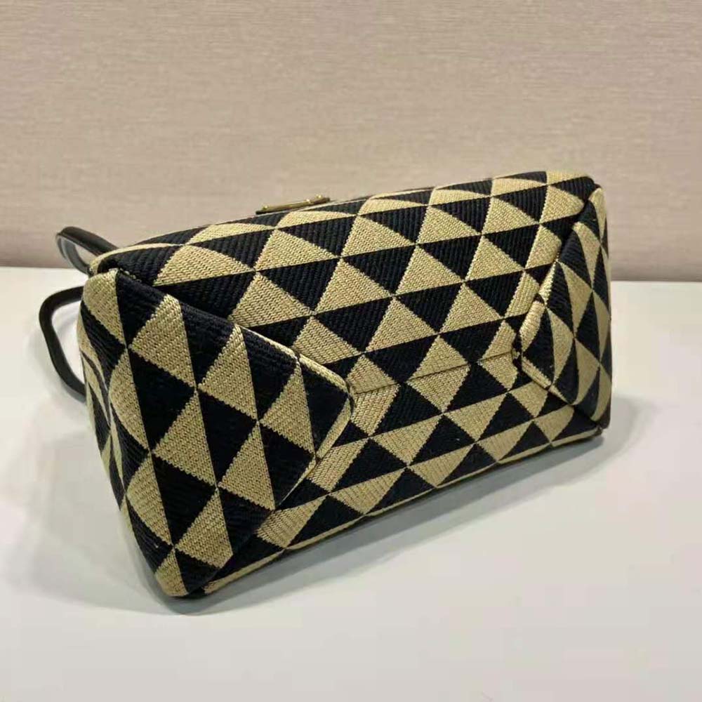 Prada Women Small Embroidered Fabric Bag-Brown - image 6