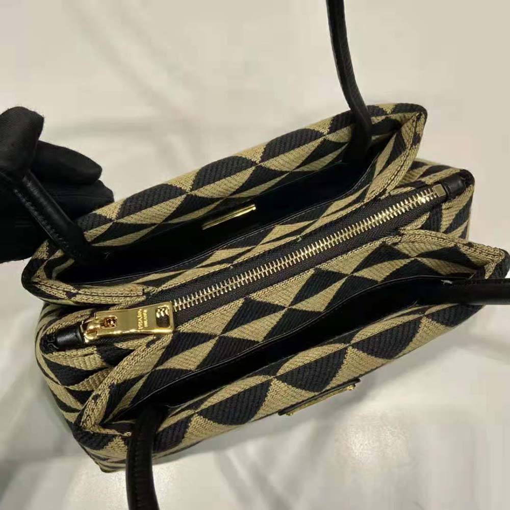 Prada Women Small Embroidered Fabric Bag-Brown - image 8